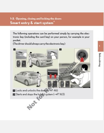 lexus ct 200h 2010 2011 & 2012 owners manual